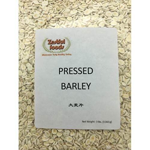 Zestful Foods Whole Grain Rolled Barley, Pressed Barley, 3 Pound