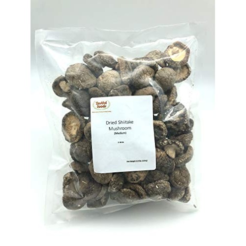 Zestful Foods Dried Shiitake Mushroom, Medium Size, 3-4 Cm, 8 Oz.