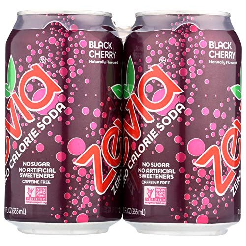 Zevia All Natural Soda, Black Cherry Zero, 12 Fl Oz Pack Of 6