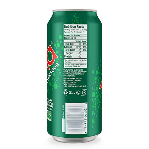 Zevia Ginger Ale, Zero Calories Or Sugar, Naturally Sweetened, C