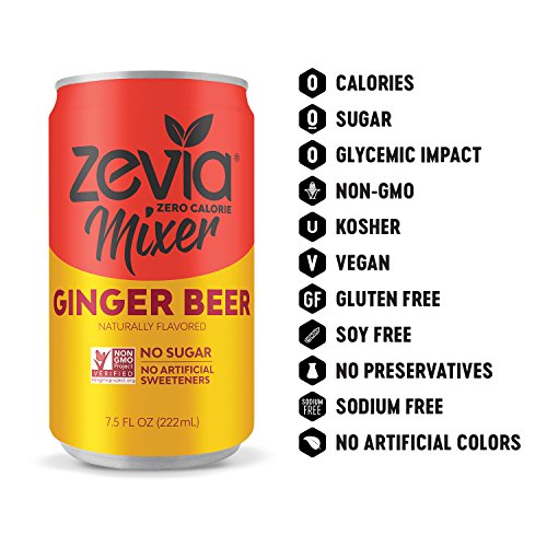 Zevia Ginger Beer, 7.5Oz Pack Of 12 Zero Calories Or Sugar, Na