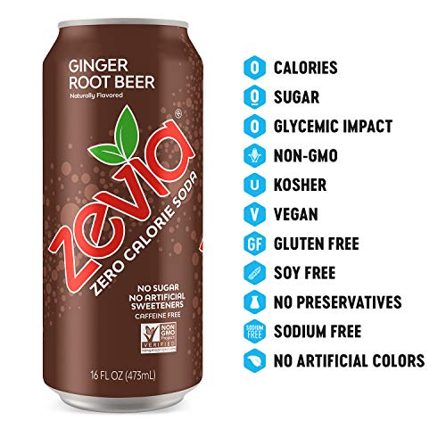 Zevia Ginger Root Beer, 16 Fl Oz, Pack Of 12