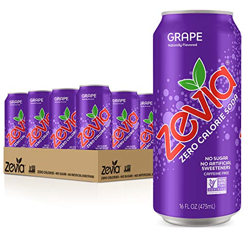Zevia Grape, 16 Oz Can 12Count Zero Calorie, Zero Sugar, Natur
