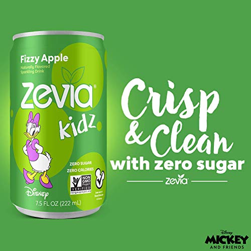 Zevia Kidz, Fizzy Apple, 7.5 Ounce Cans Pack Of 24
