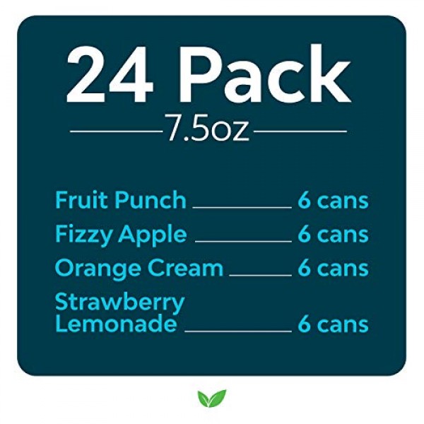 Zevia Kidz Sparkling Drink, Variety Pack, 7.5 Ounce Cans Pack o...
