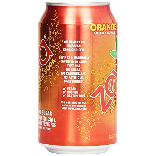 Zevia Natural Orange Soda, Sugar Free,12 Fl Oz Pack Of 6