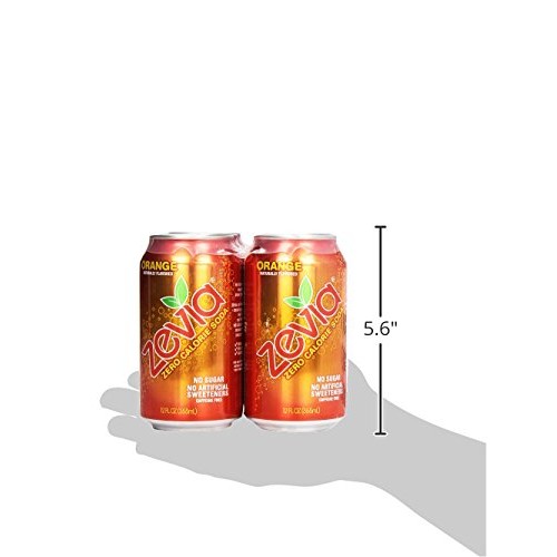 Zevia Natural Orange Soda, Sugar Free,12 Fl Oz Pack Of 6