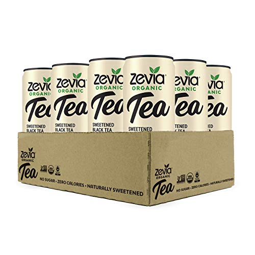 Zevia Organic Black Tea Peach, 12 Count, Sugar-Free Brewed Iced