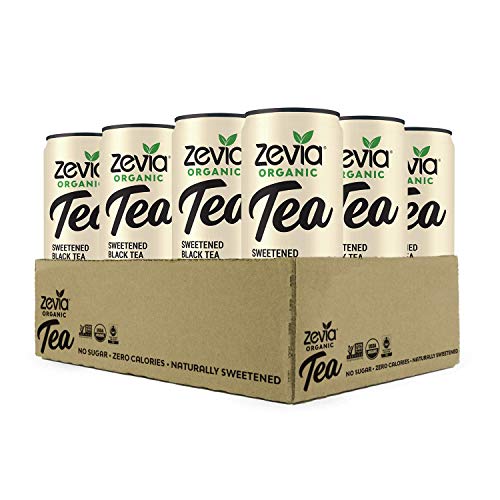 Zevia Caffeine Free Organic Black Tea Lemon, 12 Count, Sugar-Fre