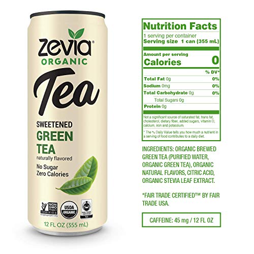 Zevia Organic Tea Time Variety Pack, 12 Count, Sugar-Free Brewed