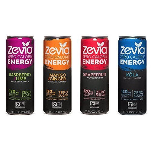 Zevia Zero Calorie Energy Drink, Variety Pack, 12 Ounce Pack Of