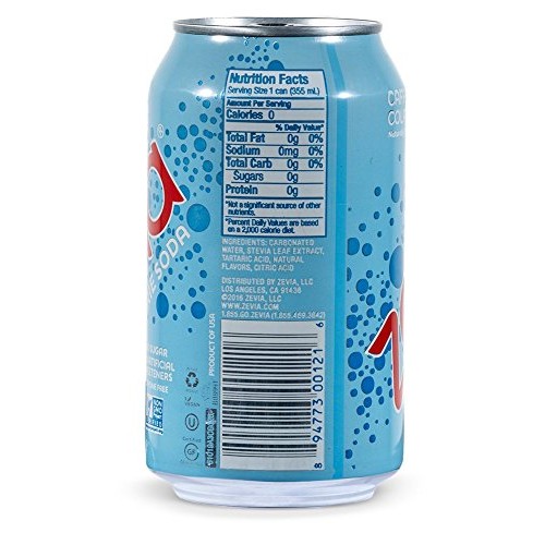 Zevia Zero Calorie Soda, Caffeine Free Cola, Naturally Sweetened