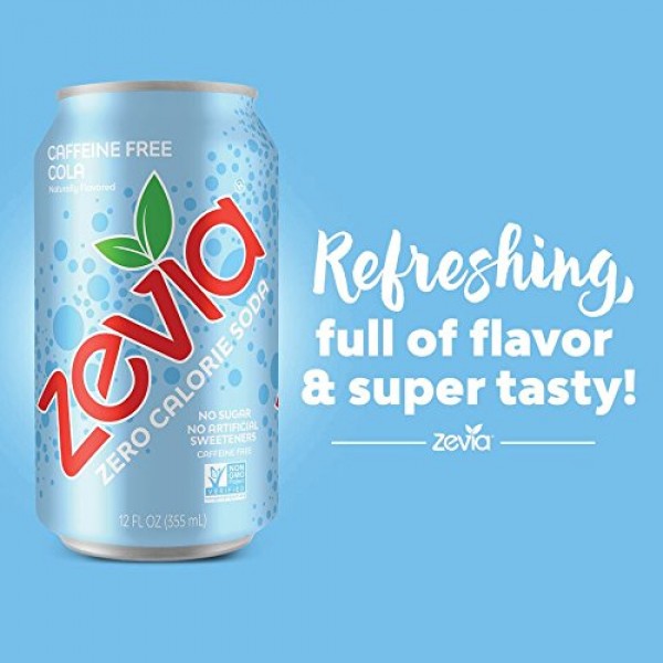 Zevia Zero Calorie Soda, Caffeine Free Cola, Naturally Sweetened