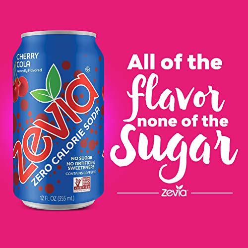 Zevia Zero Calorie Soda, Cherry Cola, Naturally Sweetened Soda,