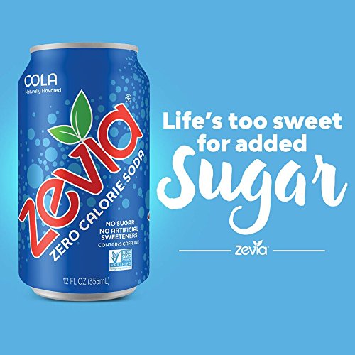 Zevia Zero Calorie Soda, Cola, Naturally Sweetened Soda, 24 12