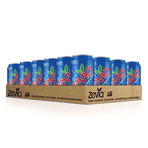 Zevia Zero Calorie Soda, Cola, Naturally Sweetened Soda, 24 12