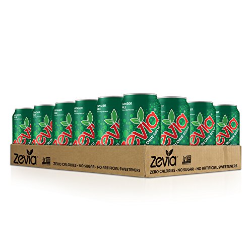 Zevia Zero Calorie Soda, Ginger Ale, Naturally Sweetened Soda,