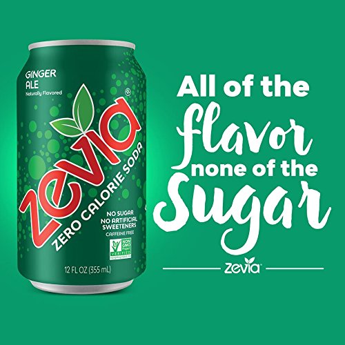 Zevia Zero Calorie Soda, Ginger Ale, Naturally Sweetened Soda,