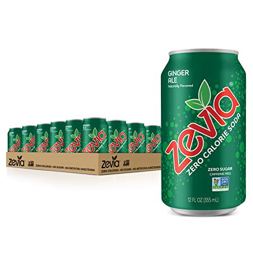 Zevia Zero Calorie Soda, Ginger Ale, Naturally Sweetened Soda,