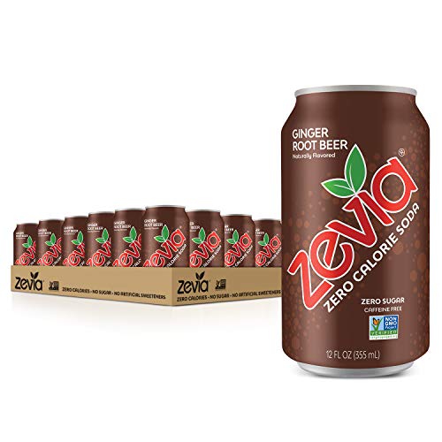 Zevia Zero Calorie Soda, Ginger Root Beer, Naturally Sweetened S