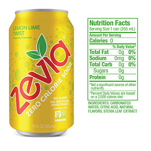 Zevia Zero Calorie Soda, Lemon Lime Twist, Naturally Sweetened S