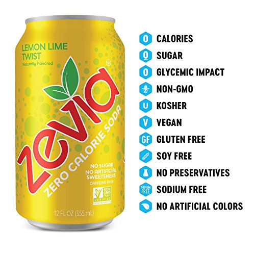 Zevia Zero Calorie Soda, Lemon Lime Twist, Naturally Sweetened S