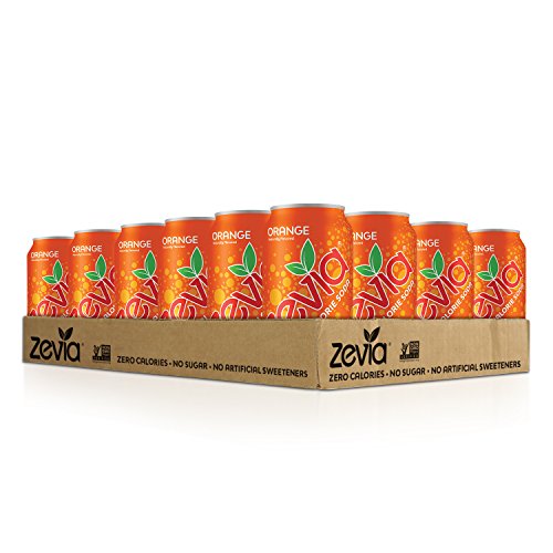 Zevia Zero Calorie Soda, Orange, Naturally Sweetened Soda, Orang