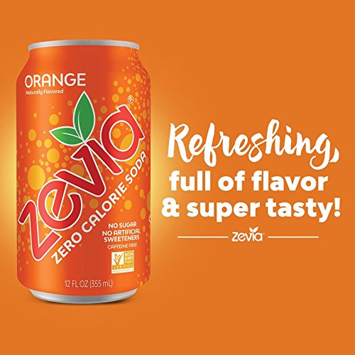 Zevia Zero Calorie Soda, Orange, Naturally Sweetened Soda, Orang