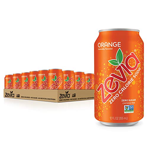 Zevia Zero Calorie Soda, Orange, Naturally Sweetened Soda, Orang