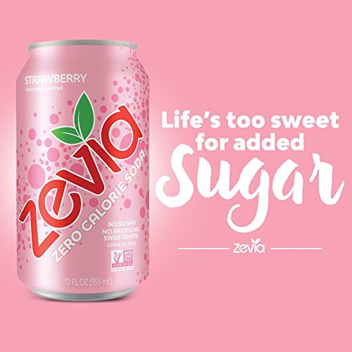 Zevia Zero Calorie Soda, Strawberry, Naturally Sweetened Soda, S