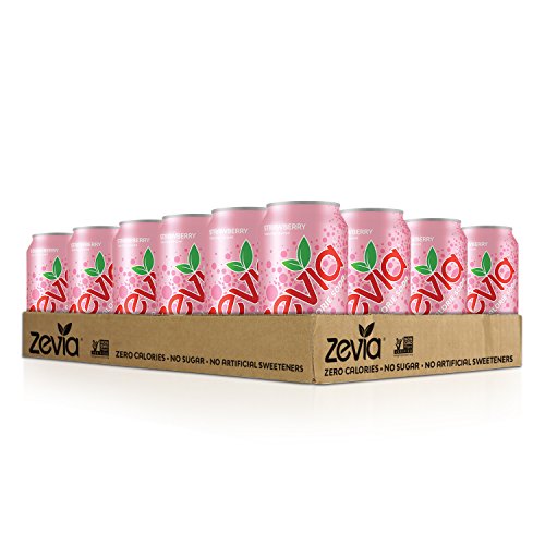 Zevia Zero Calorie Soda, Strawberry, Naturally Sweetened Soda, S