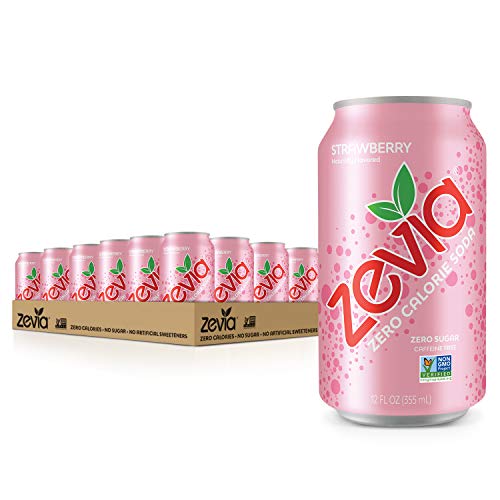 Zevia Zero Calorie Soda, Strawberry, Naturally Sweetened Soda, S