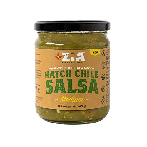 Authentic Roasted New Mexico Hatch Chile Salsa By Zia Green Chil