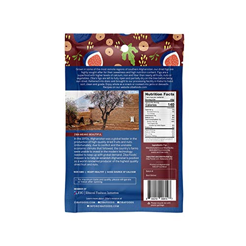 Ziba Foods Wild Grown Sun-Dried Figs | Non-Gmo, Whole 30 Friendl