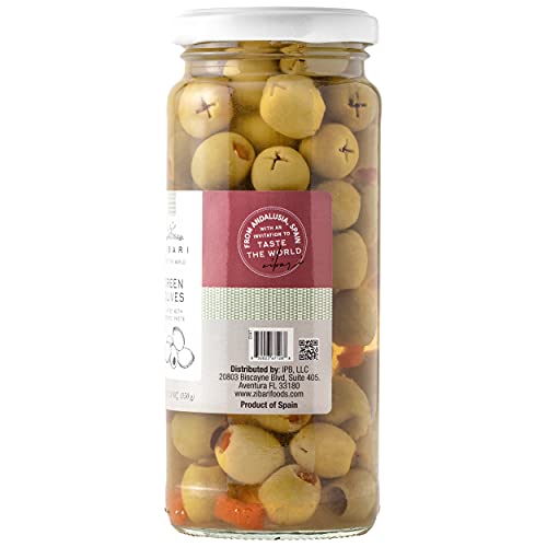 Zibari - Green Olives Stuffed With Pimento Paste - Manzanilla