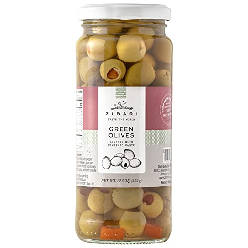 Zibari - Green Olives Stuffed With Pimento Paste - Manzanilla