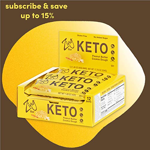 Zing Bars Keto Low Carb Protein Bar | Peanut Butter Cookie Dough