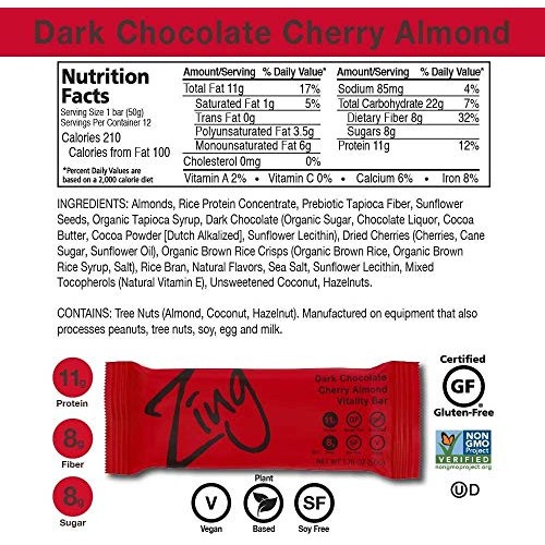 Zing Bars Plant-Based Protein Bar | Variety Pack, 12 Count | Be