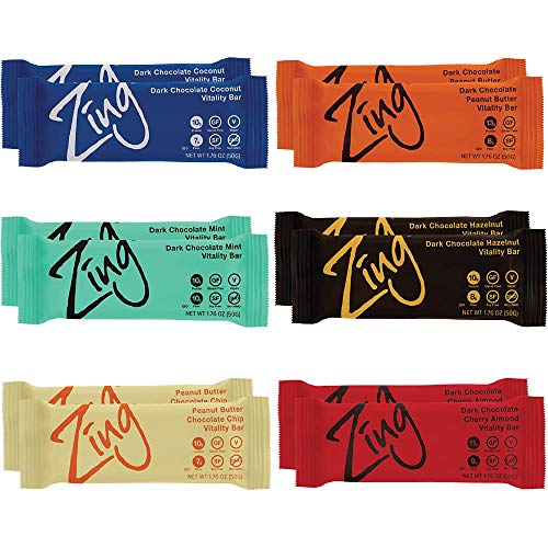 Zing Bars Plant-Based Protein Bar | Variety Pack, 12 Count | Be