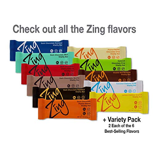 Zing Plant-Based Protein Bar | Dark Chocolate Hazelnut, 12 Count