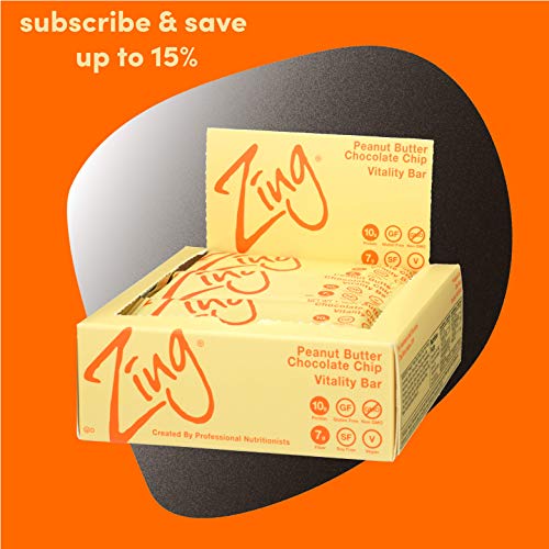 Zing Plant Based Protein Bar | Peanut Butter Chocolate Chip, 12