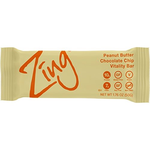 Zing Plant Based Protein Bar | Peanut Butter Chocolate Chip, 12
