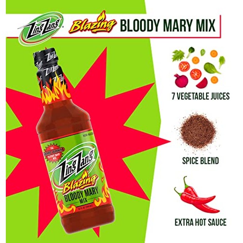 Zing Zang Blazing Bloody Mary Mix, Extra Hot Tomato and 7 Vegeta...