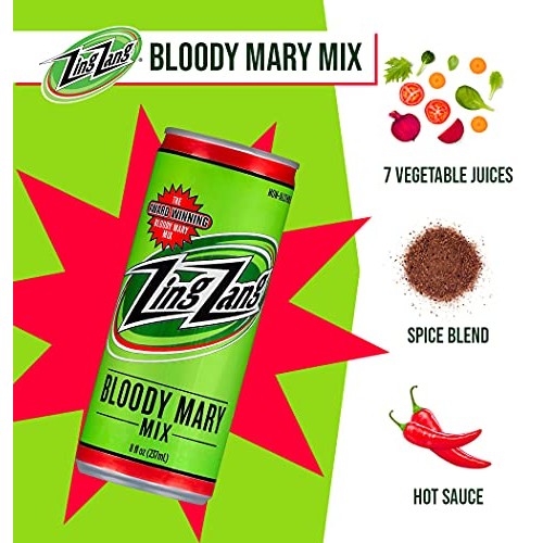 Zing Zang Bloody Mary Mix, 24 - 8 Oz Cans, Low Calorie, Low Carb