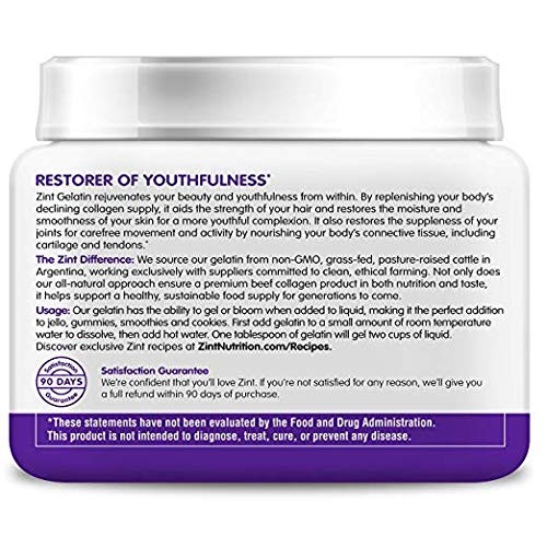 Unflavored Gelatin Powder 16 Oz: Anti Aging Collagen Supplemen