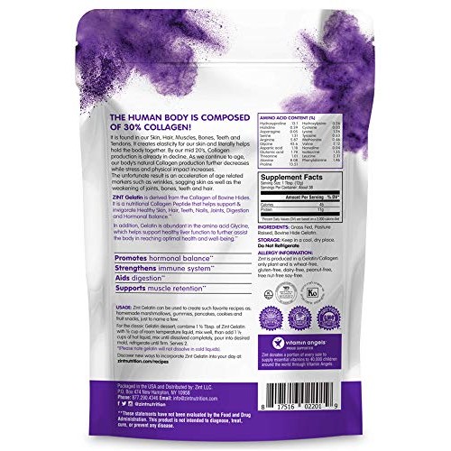 Zint Beef Gelatin Powder 16 Oz: Unflavored, Keto Certified, Pa