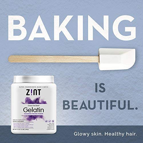 Zint Beef Gelatin Powder 32 Ounce: Unflavored, Keto-Certified,