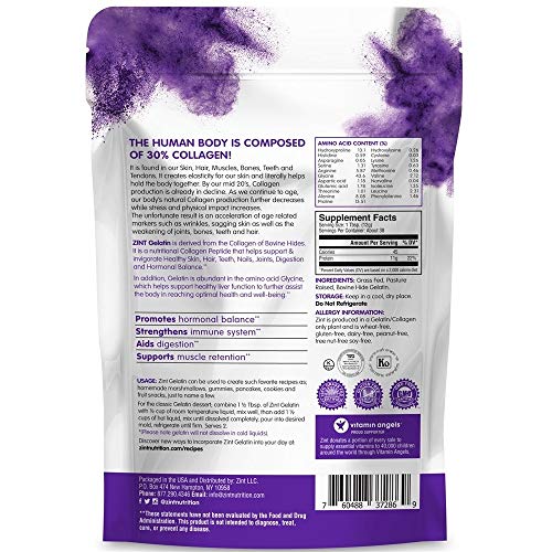 Zint Grass-Fed Beef Gelatin Protein Powder Pouch, 16 Ounce