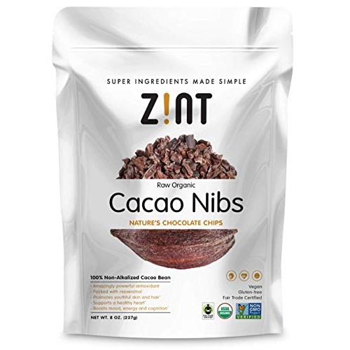 Zint Organic Cacao Nibs 8 Oz: Paleo-Certified, Organic, Non Gm