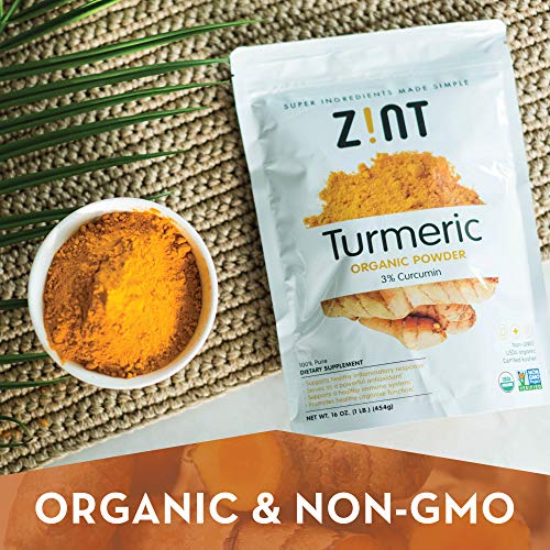Zint Organic Turmeric Powder 16 oz: Raw Turmeric Root Curcumin...